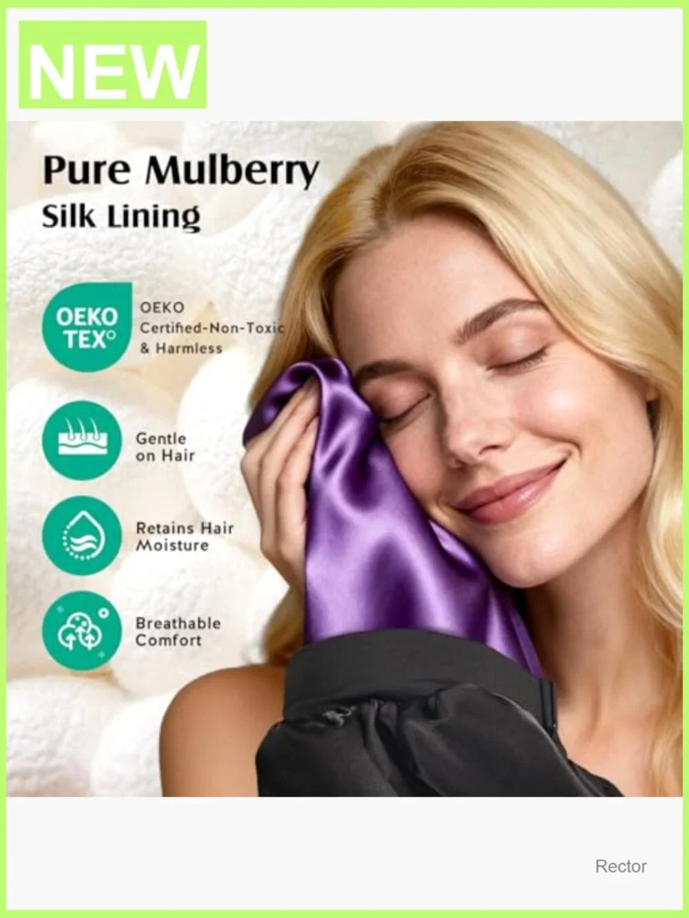 Double Layer Mulberry Silk Bonnet for Sleeping, Adjustable & Non-Slip Sleep Cap